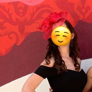 Nordstrom Red Fascinator Hat Derby